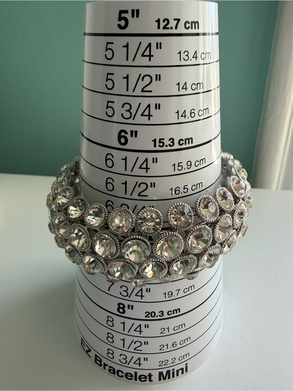 Natasha Couture Wide Crystal Rhinestone Statement Stretch Bracelet - Picture 4 of 6